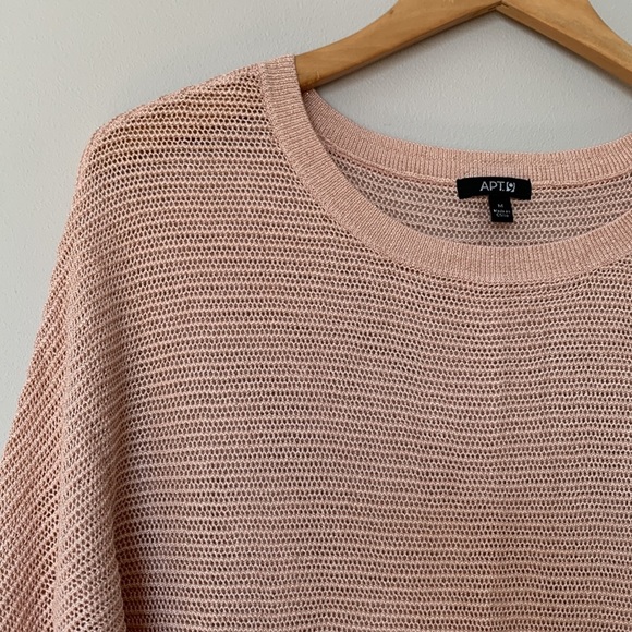 Pink and rose gold metallic batwing sweater - Picture 3 of 6